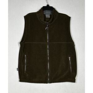 VTG Colorado Trading & Clothing Co Dark Green Fleece Vest Made in USA Mens L